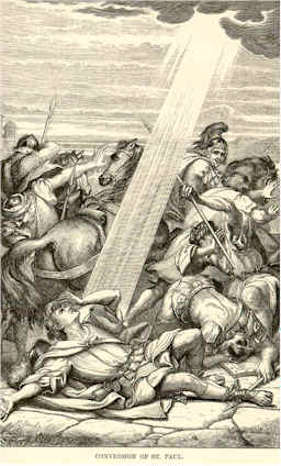 Saul being blinded by the light on the road to Damascus
