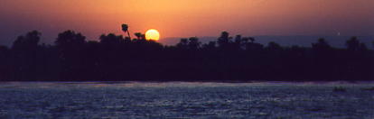 The Sun setting over the river Nile